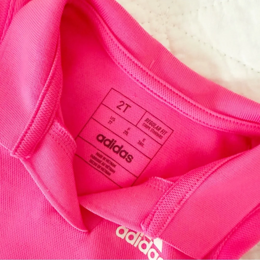 Adidas Kids Hot Pink White Athletic Dress 2T - Picture 3 of 4